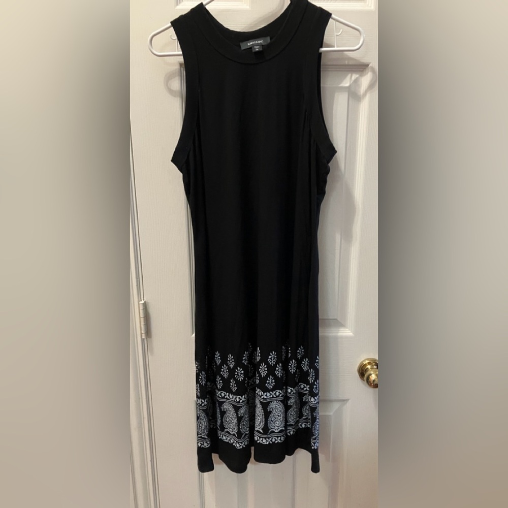 Karen Kane Black Women's Knit Dress with Hem Print